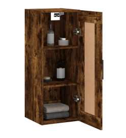 Armoire murale chêne fumé 34,5x34x90 cm bois d'ingénierie