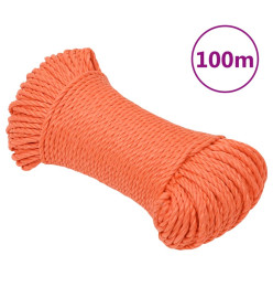 Corde de travail Orange 6 mm 100 m Polypropylène