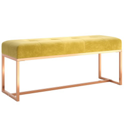 Banc Jaune moutarde 110x36x45 cm Velours