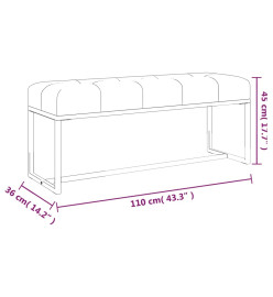 Banc Jaune moutarde 110x36x45 cm Velours