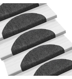 Tapis autoadhésifs de marches 10 pcs Gris foncé 65x21x4 cm