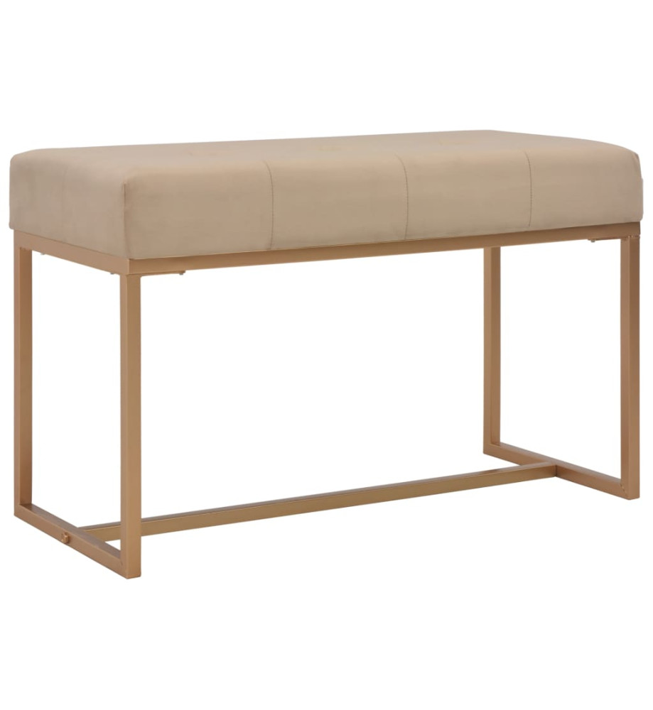 Banc 80 cm Beige Velours