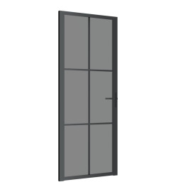 Porte intérieure 83x201,5 cm Noir Verre ESG et aluminium