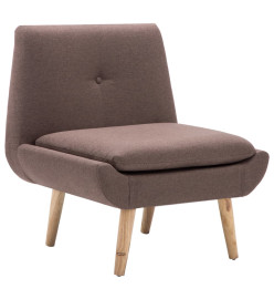 Fauteuil sans accoudoirs avec repose-pied Marron Tissu