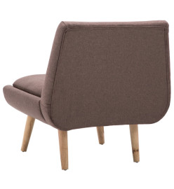 Fauteuil sans accoudoirs avec repose-pied Marron Tissu