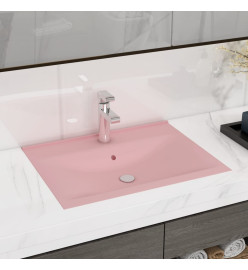 Lavabo avec trou de robinet Rose mat 60x46 cm Céramique