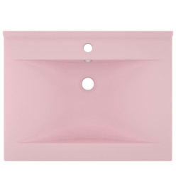 Lavabo avec trou de robinet Rose mat 60x46 cm Céramique