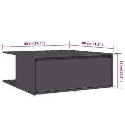 Table basse Gris 80x80x31 cm Aggloméré