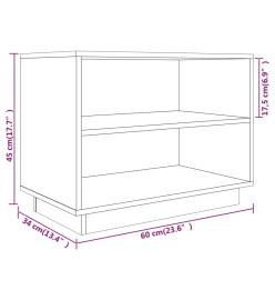 Armoire à chaussures Noir 60x34x45 cm Bois de pin massif