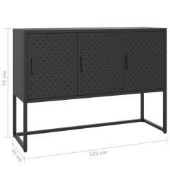 Buffet Noir 105x35x75 cm Acier