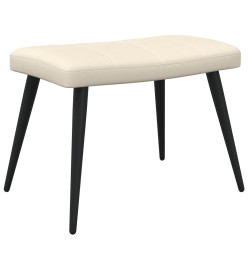 Chaise de relaxation avec tabouret Crème Tissu