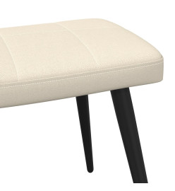 Chaise de relaxation avec tabouret Crème Tissu