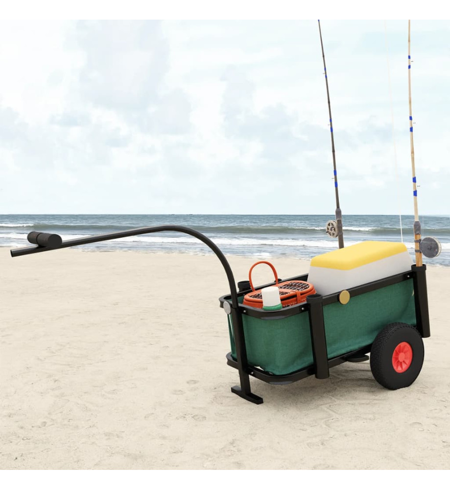 Chariot de pêche avec sac noir acier