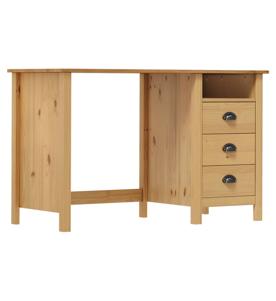 Bureau Hill avec 3 tiroirs 120x50x74 cm Pin solide