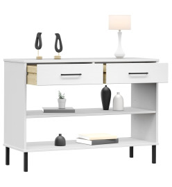 Armoire console avec pieds en métal Blanc Bois pin massif OSLO