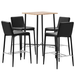 Ensemble de bar 5 pcs Similicuir Noir