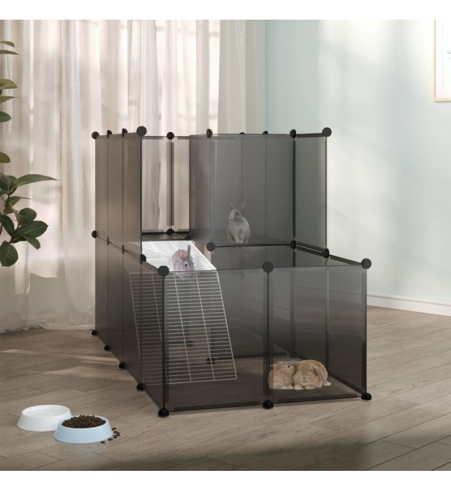 Cage pour petits animaux Noir 142x74x93 cm PP et Acier