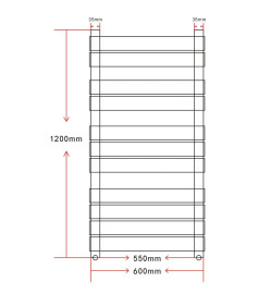 Radiateur sèche-serviettes vertical de salle de bain 600x1200mm