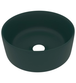 Lavabo rond de luxe Vert foncé mat 40x15 cm Céramique