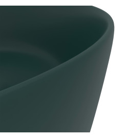 Lavabo rond de luxe Vert foncé mat 40x15 cm Céramique