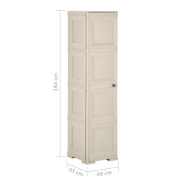 Armoire plastique 40x43x164 cm design bois glace à la vanille