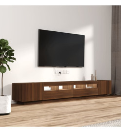 Ensemble de meubles TV avec lumières LED 3 pcs Chêne marron