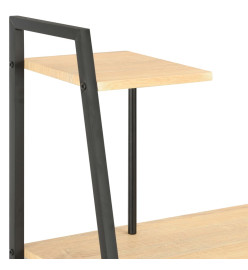 Bureau avec étagère Noir et chêne 102x50x117 cm