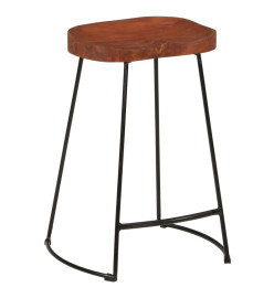 Tabourets de bar Gavin lot de 2 45x40x63cm bois massif manguier