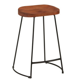 Tabourets de bar Gavin lot de 2 45x40x63cm bois massif manguier