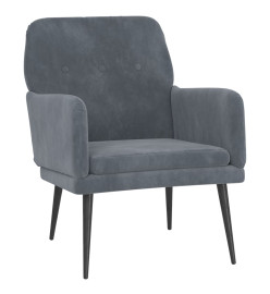 Fauteuil Gris foncé 62x79x79 cm Velours