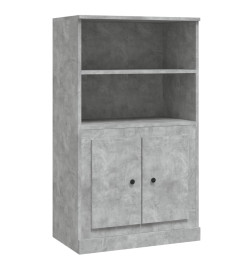 Buffet haut gris béton 60x35,5x103,5 cm bois d'ingénierie