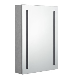 Armoire de salle de bain à miroir LED gris béton 50x13x70 cm