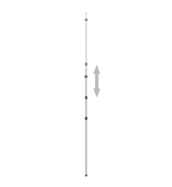 Mât de bâche télescopique avec longueur de 102-260 cm Aluminium