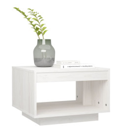 Table basse Blanc 50x50x33,5 cm Bois de pin massif