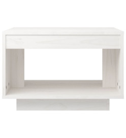 Table basse Blanc 50x50x33,5 cm Bois de pin massif