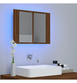 Armoire à miroir LED Chêne marron 60x12x45 cm Bois d'ingénierie