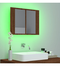 Armoire à miroir LED Chêne marron 60x12x45 cm Bois d'ingénierie