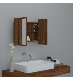 Armoire à miroir LED Chêne marron 60x12x45 cm Bois d'ingénierie