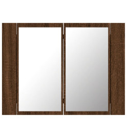 Armoire à miroir LED Chêne marron 60x12x45 cm Bois d'ingénierie