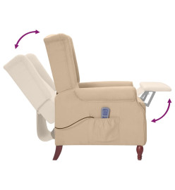 Fauteuil de massage inclinable taupe microfibre