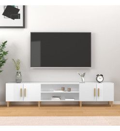 Meuble TV blanc brillant 180x31,5x40 cm bois d'ingénierie