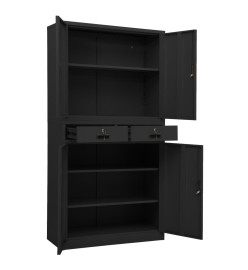 Armoire de bureau Anthracite 90x40x180 cm Acier