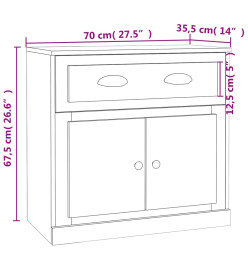 Buffet chêne marron 70x35,5x67,5 cm Bois d'ingénierie