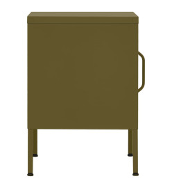 Tables de chevet 2 pcs Vert olive 35x35x51 cm Acier