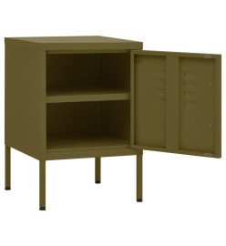 Tables de chevet 2 pcs Vert olive 35x35x51 cm Acier