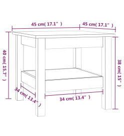 Table basse Noir 45x45x40 cm Bois massif de pin