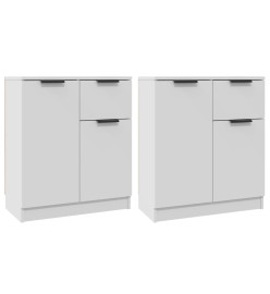 Buffets 2 pcs Blanc 60x30x70 cm Bois d'ingénierie