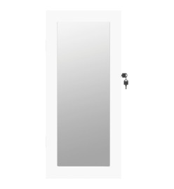 Armoire à bijoux avec miroir murale blanc 30x8,5x67 cm