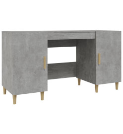 Bureau Gris béton 140x50x75 cm Bois d'ingénierie