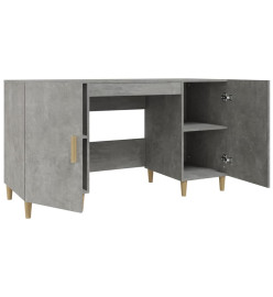 Bureau Gris béton 140x50x75 cm Bois d'ingénierie